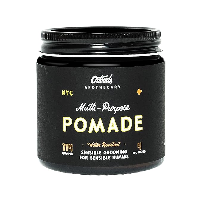 O'Douds Multi-Purpose Pomade - Water-Resistant Styling Pomade for Men - Natural, Plant-Based Ingredients - Firm hold with Medium to High Shine - Cedarwood & Orange Scent (4oz)