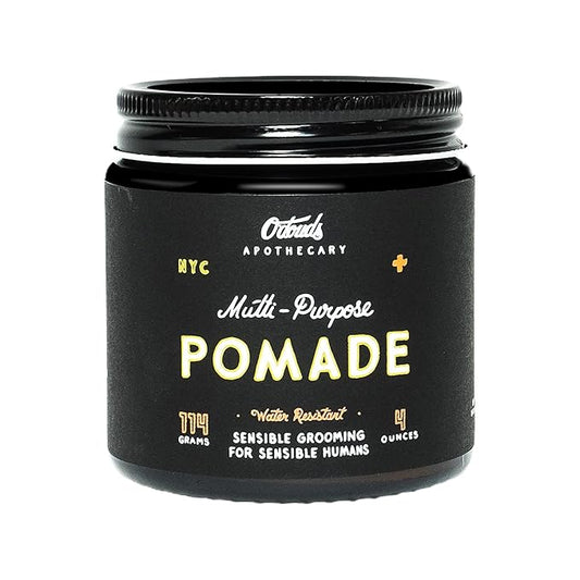 O'Douds Multi-Purpose Pomade - Water-Resistant Styling Pomade for Men - Natural, Plant-Based Ingredients - Firm hold with Medium to High Shine - Cedarwood & Orange Scent (4oz)