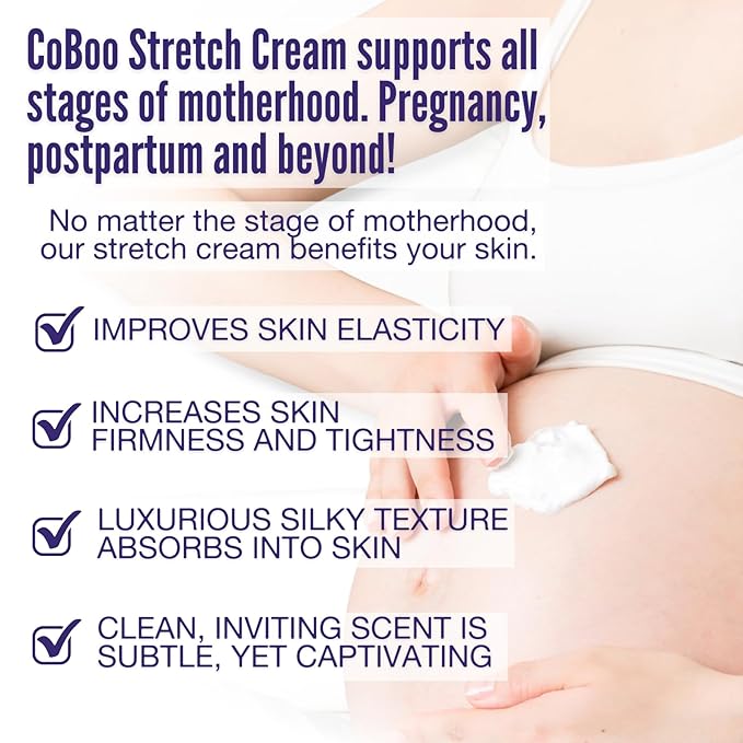Silky Stretch Cream | Maternity Stretch Mark Cream for Pregnancy | Paraben Free 7oz Formula to Reduce Stretch Marks & Improve Skin Elasticity | Refreshing Scent