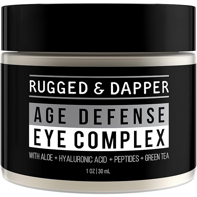 Men's Eye Cream for Dark Circles, Puffiness, Wrinkles & Puffy Eyes, Unscented Gel with Hyaluronic Acid, Vitamin E, Argan Oil, 1 Fl Oz