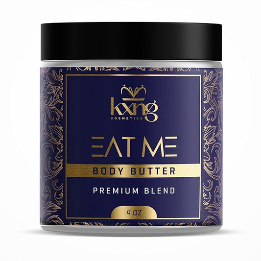 KXNG Cosmetics, Body Butter, Organic Skin Care for Men and Women, Body Moisturizer Lotions and Creams, Raw Shea Butter, Cocoa Butter, Mango, Coconut Oil, Hand, Foot, All Skin Types (Eat Me 2)