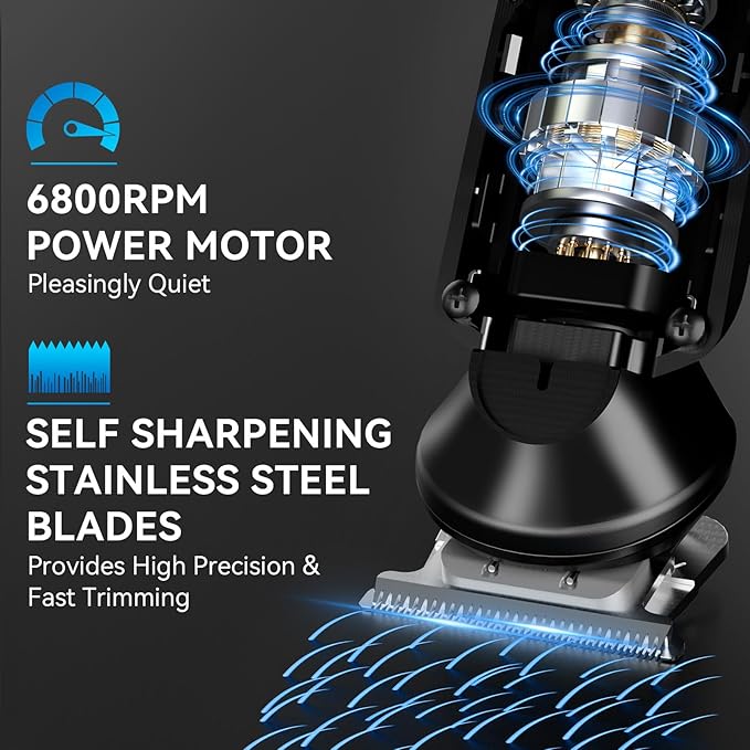 Ufree Beard Trimmer for Men, IPX7 Waterproof Electric Shaver Razor, Hair Trimmer for Nose, Body, Face and Mustache, Cordless Hair Clipper Grooming Kit, Gifts for Men