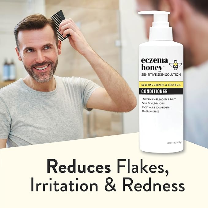 ECZEMA HONEY Nourishing Conditioner - Helps with Psoriasis, Dermatitis, & Flaking - Daily Dandruff Conditioner & Scalp Care - Itchy Scalp Treatment for Men, Women & Kids (8 Oz)