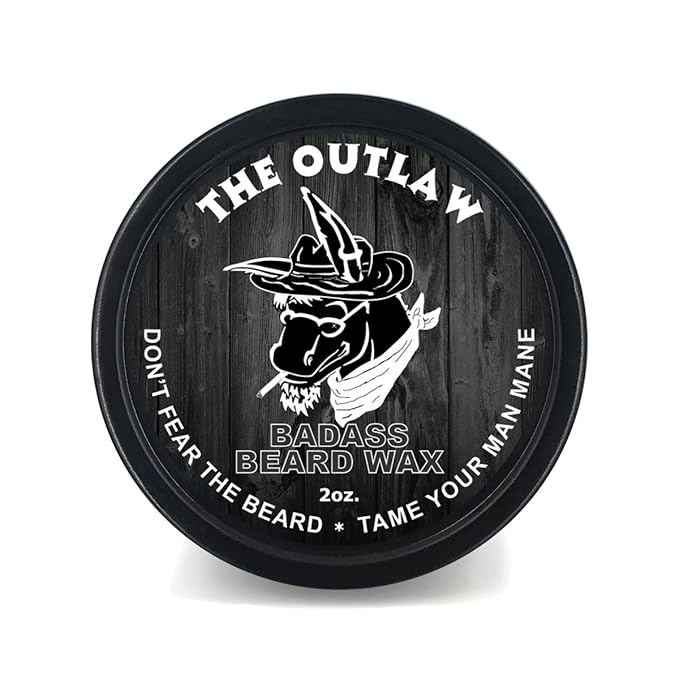 Badass Beard Care Beard Wax For Men - The Outlaw, 2 oz - Softens Beard Hair, Leaves Your Beard Looking and Feeling More Dense