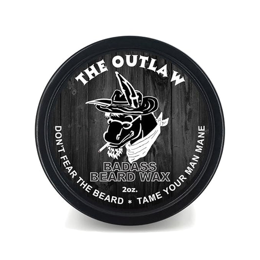 Badass Beard Care Beard Wax For Men - The Outlaw, 2 oz - Softens Beard Hair, Leaves Your Beard Looking and Feeling More Dense