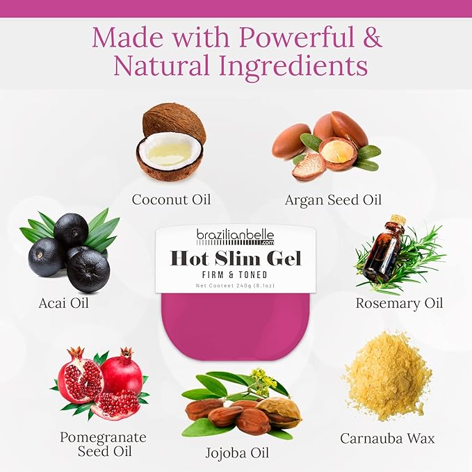 Cellulite Cream Hot Gel with Coconut Oil Extract | Sweat Cream to Helps Firm, Tone, and Tighten Skin and Reduce Appearance of Cellulite | 8.1Oz