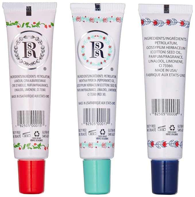 Rosebud Perfume Co. Tube 3 Pack: Smith's Rosebud Salve + Smith's Strawberry Lip Balm + Smith's Minted Rose Lip Balm
