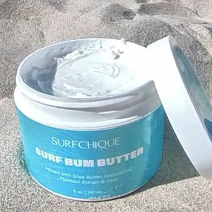 Surf Bum Whipped Moisturizing Body Butter with Light Tropical Scent of Coconut, Vanilla, Mango, & Papaya (2 oz)