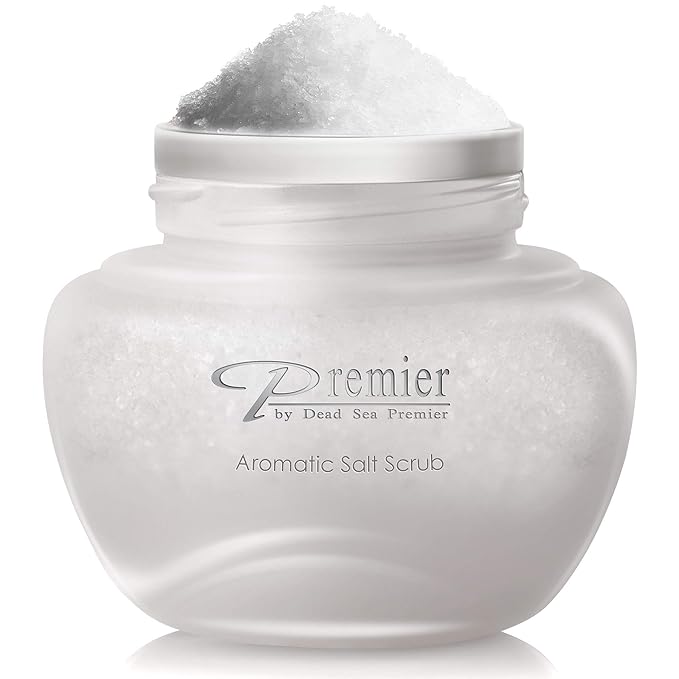 Premier Dead Sea Aromatic Salt Scrub bath salts infused with essential oils, jojoba oil, vitamin e oil, Exfoliates and Moisturizes smooth soft skin Hands, Feet & Body BREEZE SCENT 10.05FL OZ