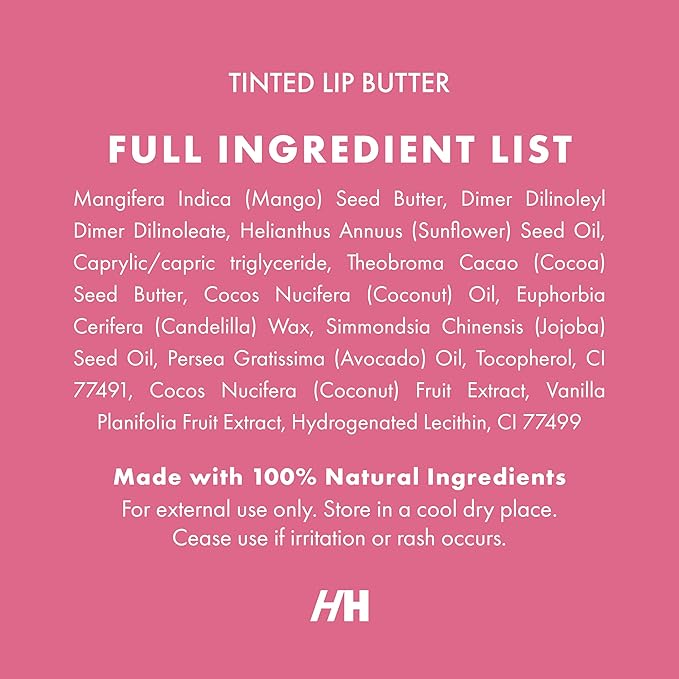 100% Natural Tinted Lip Butter Sleeping Lip Mask Clean Petroleum Free Lip Moisturizer and Conditioner for Dry Lips Intensive Lip Balm and Lip Therapy Skin Care with Mango butter (Light Pink)