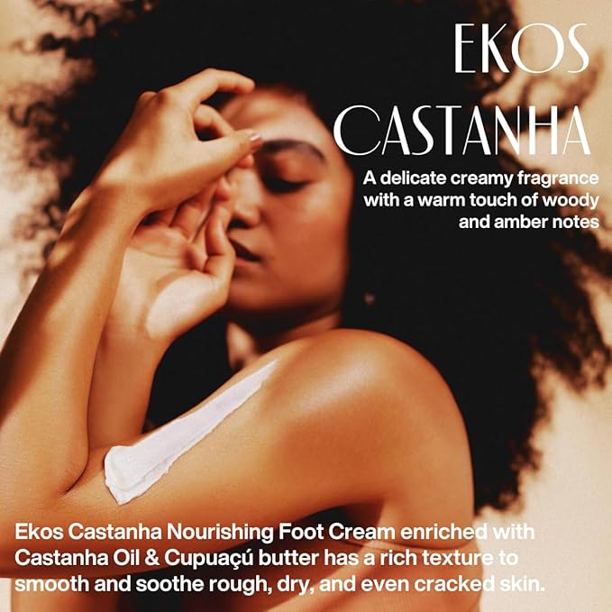natura - Ekos Castanha Nourishing Foot Cream - Nourish & Soothe Dry Skin - Fast Absorbing - With Brazil Nut Oil to Deeply Moisturize - Vegan & Cruelty-Free - 2.6 oz (75g)