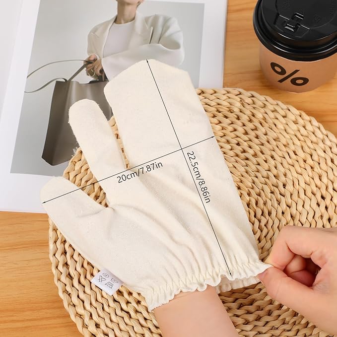 Garshana Gloves Raw Silk Massage, Raw SilkGloves Garshana with Elastic Wrist Bands, Exfoliating Bath Massage Raw Silk Gloves, for Skin BrushingMassage