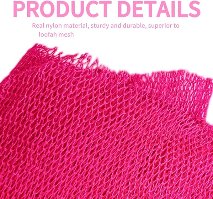African Net Sponge Authentic, African Exfoliating Sponge Real African Net Black Owned, African Bath Sponge Back Scrubber, Body Exfoliator Shower Bath Accessories (Rose Pink)