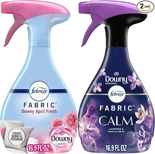 Febreze Odor-Fighting Fabric Refresher, Downy Calm and Downy April Fresh, 16.9oz, 2 pack