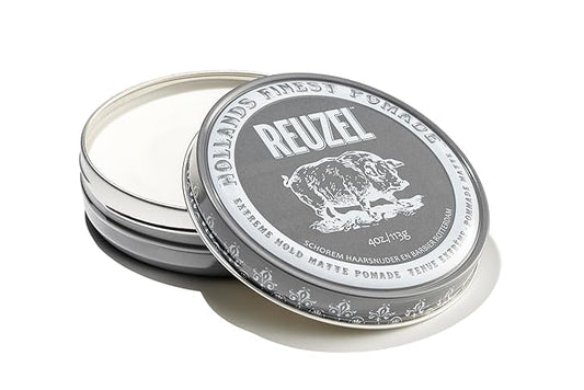 REUZEL Extreme Hold Matte Pomade, Strongest All Day Hold, Water Soluble Styling, No Shine & Flake Free, Easy To Wash Out, For and Hairstyles, 4 oz