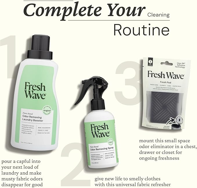 Fresh Wave Original Scent Odor Removing Spray, 8 fl. oz. | Pack of 2 | Odor Absorber for Home, Furniture, Fabrics & Trash | Safer Odor Relief