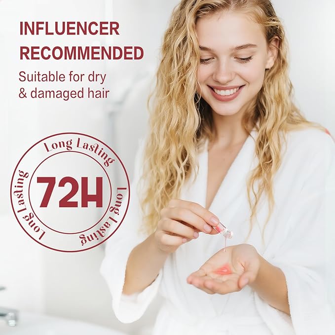 Hair Oil For Frizzy Hair With Coconut Oil - Hair Treatment For Dry Damaged Hair, Hair Perfume Oil For Curly Hair, Frizz Control Hair Care Products, Mini Bottles Hair Oil For Damaged Hair, 12pcs