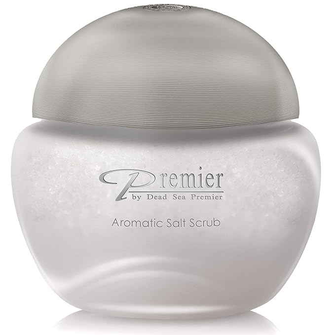 Premier Dead Sea Aromatic Salt Scrub bath salts infused with essential oils, jojoba oil, vitamin e oil, Exfoliates and Moisturizes smooth soft skin Hands, Feet & Body BREEZE SCENT 10.05FL OZ