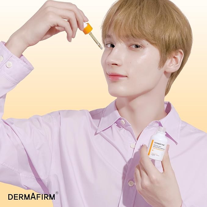 DERMAFIRM Peptology Niacinamide Vitamin C Ampoule - GLASS SKIN with 15% Niacinamide Brightening Ampoule with Glutathione for Dark Spot Correction & Radiance Boost - Korean Skincare 30ml