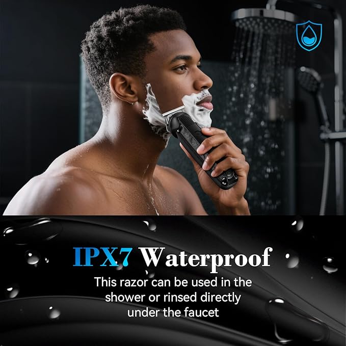 Ufree Beard Trimmer for Men, IPX7 Waterproof Electric Shaver Razor, Hair Trimmer for Nose, Body, Face and Mustache, Cordless Hair Clipper Grooming Kit, Gifts for Men