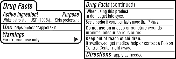 Amazon Basics Petroleum Jelly White Petrolatum Skin Protectant, Unscented, 3.75 oz, 1-Pack, (Previously Solimo)