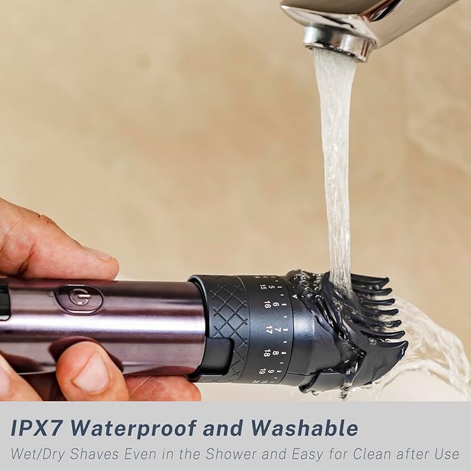 Beard Trimmer for Men Hair Clippers Set with Precise Dial Adjustable 20 Settings, All-in-One Electric Shavers Grooming Kit for Face Bald Head Nose Full Body, IPX7 Waterproof Wet/Dry, USB-C Charge Dock