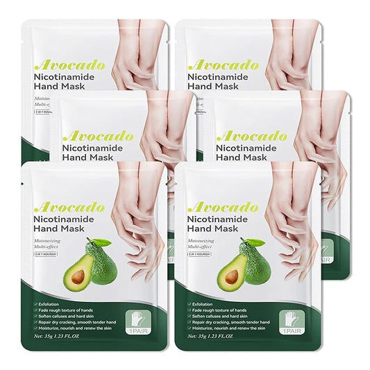 Hand Mask Moisturizing Gloves 6 Pack,Hydrating Hand Mask for Women,Soft Gloves for Dry Cracked Skin I