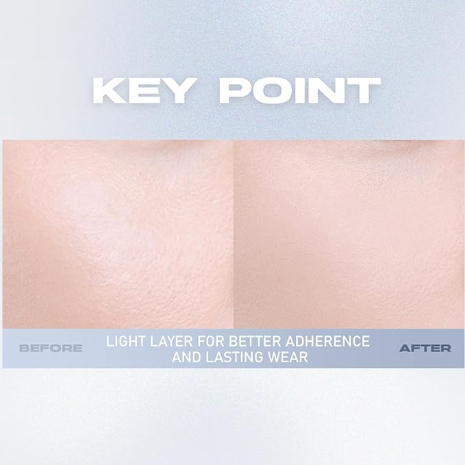 Air Fit Powder Pact 0.28oz - Makeup Fixing Pressed Powder Compact with Mirror and Puff Airy & Light Texture Face Blur Setting Finishing Translucent Sebum Control Lightweight Vegan Formula