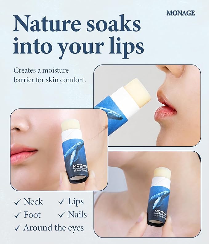 Korea Vegan & Nourishing & Moisturizing Lip Care Made from 100% Natural Ingredients, Organic Moisturizer for Dry, Cracked Lips & Skin, Long-lasting Lip Balm, Comfort, 0.38 Ounce