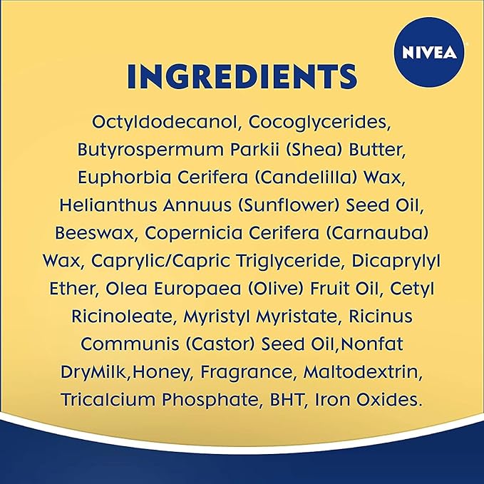 NIVEA A Kiss of Milk & Honey Natural Defense & Soothing Lip Care 0.17 oz (Pack of 7)