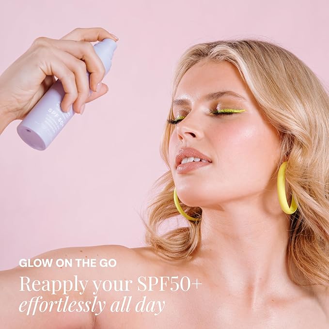 Naked Sundays SPF 50 Hydrating Glow Face Mist, Daily Facial Setting Spray & Sunscreen for Healthy Skin, Lightweight & Non-Greasy, with Hyaluronic Acid for All Skin Types, Makeup-Friendly(75ml)