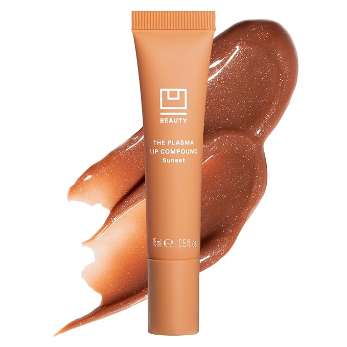 U Beauty The PLASMA Tinted Lip Compound - Anti-Wrinkle & Anti-Aging Treatment - Shimmery Plumping Lip Gloss, Hyaluronic Acid, Shea Butter, Salicylic Acid & Peptides Deeply Hydrate, Sunset - 15 mL