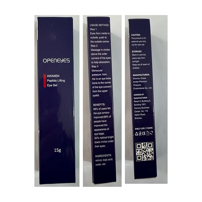 Open eyes awaken peptide lifting eye gel,peptide eye lifting gel,Reduces Dark Circles, Dark circles Hydrating firming Eye cream (7PCS)