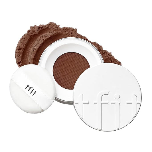 TFIT Translucent Set Finishing Powder - Sebum Control Face Loose Powder, Matte & Silky Finish, Lightweight, Long-lasting, Korean Makeup Setting Powder (2.3 Deep Beige, 0.24 Oz.)