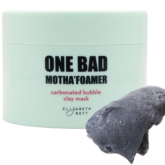 Elizabeth Mott Carbonated Bubble Detox Clay Mask – Korean Skincare for Deep Pore Cleansing, Acne, Blackheads & Oil Control – Charcoal Face Mask for Breakouts & Smooth Skin – Cruelty-Free, 3.53 oz