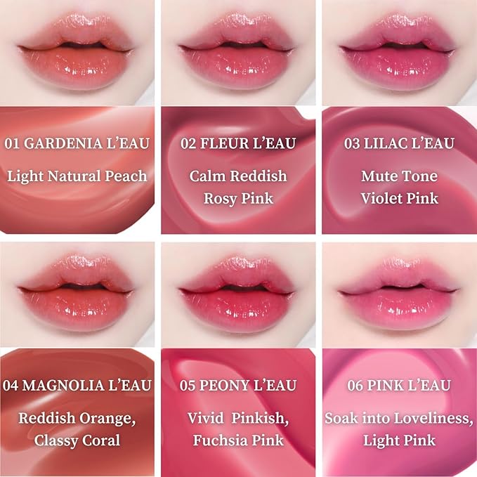 BBIA L’EAU Tint – Glossy & Glow Lip Stain, Watery Lip Tint, Non-Sticky, High Shine Finish, Long-lasting, Moisturizing, Lightweight, Natural, Daily Use, Vegan, Korean Lip Makeup (01 GARDENIA L'EAU)