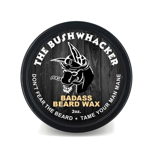 Badass Beard Care Beard Wax For Men - The Bushwhacker Scent, 2 oz - Softens Beard Hair, Leaves Your Beard Looking and Feeling More Dense