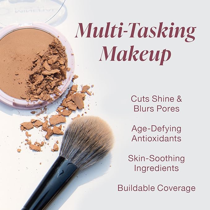 Mineral Fusion Pressed Powder Foundation - Matte Finish Face Powder for Fair Skin with Pink/Red Undertones - Age Defying Natural Makeup - Talc Free, Vegan, Hypoallergenic (Cool 1)