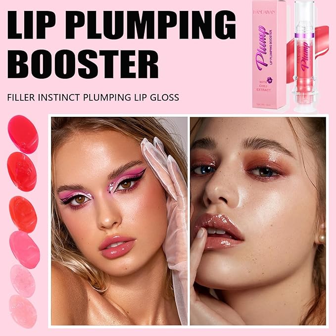 Glossy Finish Lip Glow Oil,Lip Plumping Booster Plump,Hydrating, Volumizes & High-Shine Lip Plumping Mirror Lip Glaze Lip Makeup,Lip Enhancer for Fuller, Lip Mask, Hydrating& Reduce Fine Lines (001#)