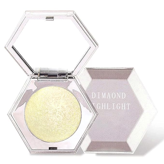 Erinde Champagne Gold Face Highlighter Makeup Palette, Shimmer Diamond Glitter Highlighter Powder for Face Body, Face Highlighters Makeup & luminizers Palette, Long-Lasting Lightweight, 03#