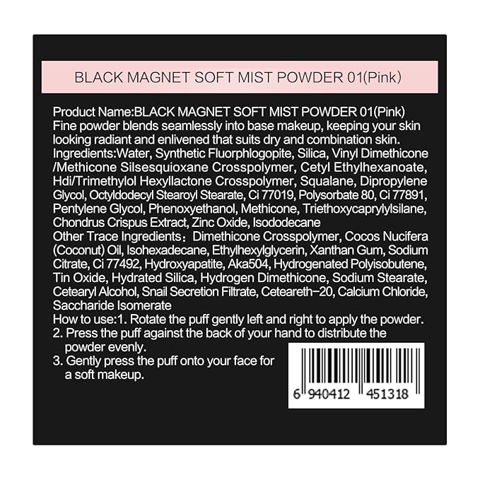 Waterproof Face Pressed Powder Compact, 24H Longlasting Oil Control Pressed Setting Powder Talc-Free Makeup, Shine Free, Poreless, Smooth, 04 Pink for dry&com skin (0.28Oz)