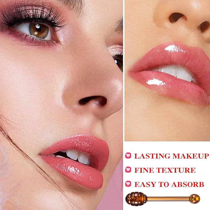 1PCS Bee Lip Balm Honey Pot,Honey Sleeping Lip Mask Bee Lip Balm with Applicator,Natural Moisturizing & Prevention Dry and Cracked Lip Scrubs Exfoliator