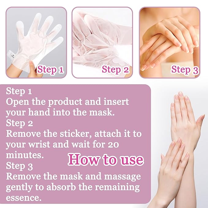 Hydrating Hand Masks, 6PCS Hand Mask Moisturizing Gloves for Men Women, Smooth Long Lasting Soft Exfoliating Hand Peeling Spa Mask Moisturizer Beauty Gift Set for Dry Cracked Rough Dull Hands（C)