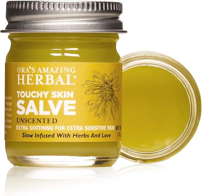 Ora's Amazing Herbal, Eczema Relief, Touchy Skin Salve, Ultra Healing Body Butter, Eczema Cream, Eczema Balm, Herbal Salve, Travel Size, 1oz each