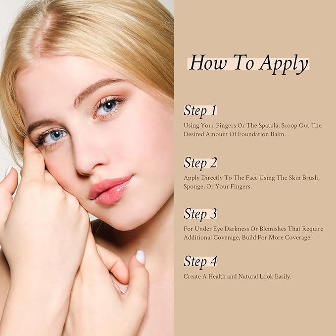 Foundation Balm, Matte Full Coverage Cream Foundation, Mature Skin Foundation, Creamy, Waterproof, Lightweight Face Makeup, 0.99 oz (FAIR)