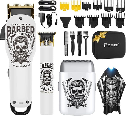 BESTBOMG® Hair Clippers for Men Professional, Beard Trimmer Kits & Sets, Electric Shavers, Hair Clippers & Trimmer Ceramic T-Blade, for Barber, for Gifts