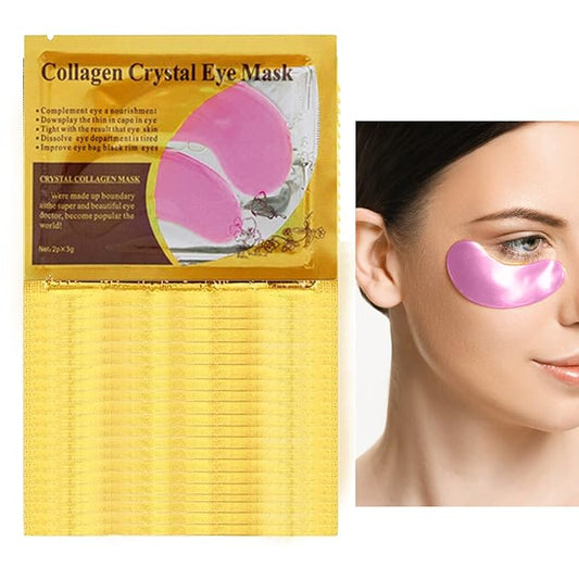 30 Pairs 24K Pink Under Eye Patches,Crystal Collagen Under Eye Mask,Puffy Eyes and Dark Circles Treatments,Moisturising&Hydrating Under Eye Patch Pads for Reducing Fine Lines Eye Bags(Pink)
