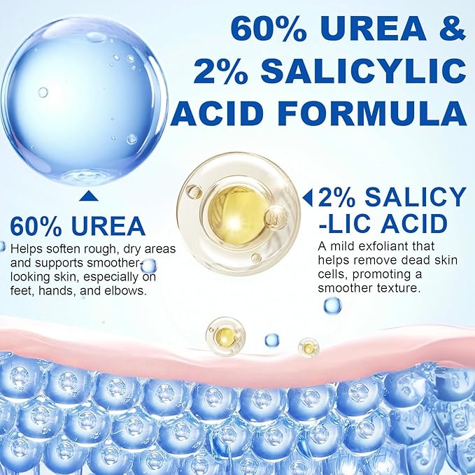 2 PCS Urea Cream 60% Urea Cream 60% Foot Care Stick Deeply Moisturising and Fast Absorbing Gentle Exfoliation For Dry, Cracked Heels & Thickened Skin