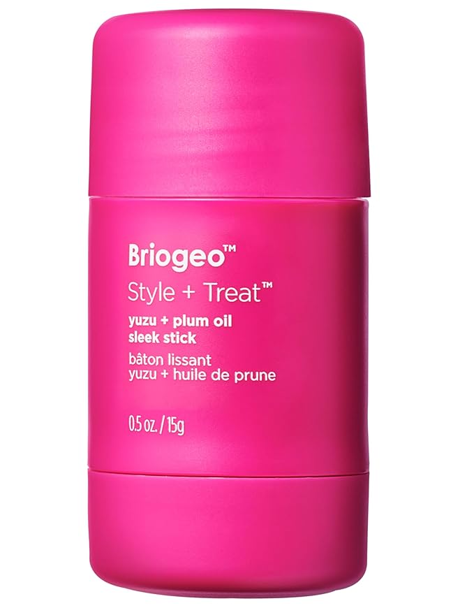 Briogeo Style + Treat Yuzu + Plum Oil Sleek Stick, Vegan Wax Hair Stick, Non-Greasy, Travel-Friendly, Tames Flyaways, Styling Stick for All Hair Types, Vegan, Cruelty-Free, 0.5 oz