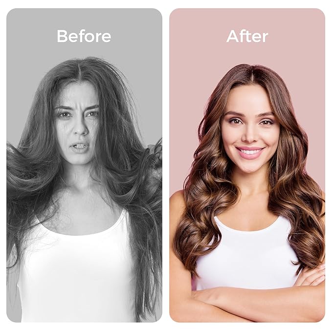 Hair Dryer Blow Dryer Brush in One, 4 in 1 Hair Dryer and Styler Volumizer with Oval Barrel, Professional Salon Hot Air Brush for All Hair Types, Bright White